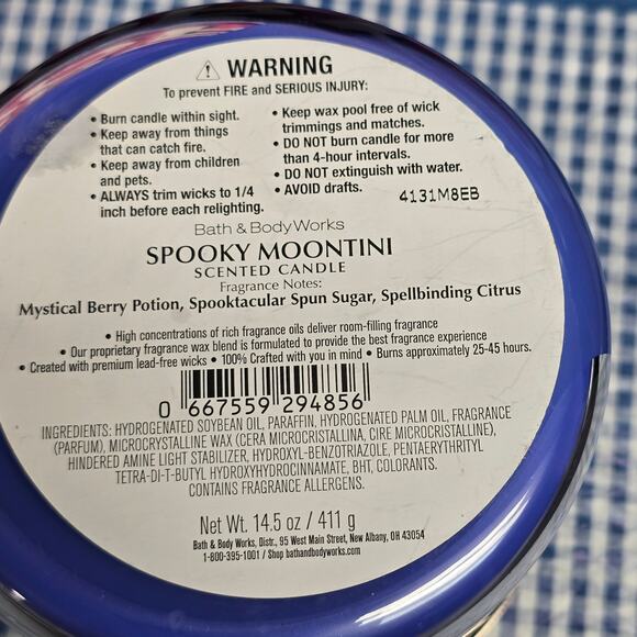 BBW Spooky Moontini Large 3 Wick Candle Home Fragrance Decor Halloween 2024 - Picture 3 of 3